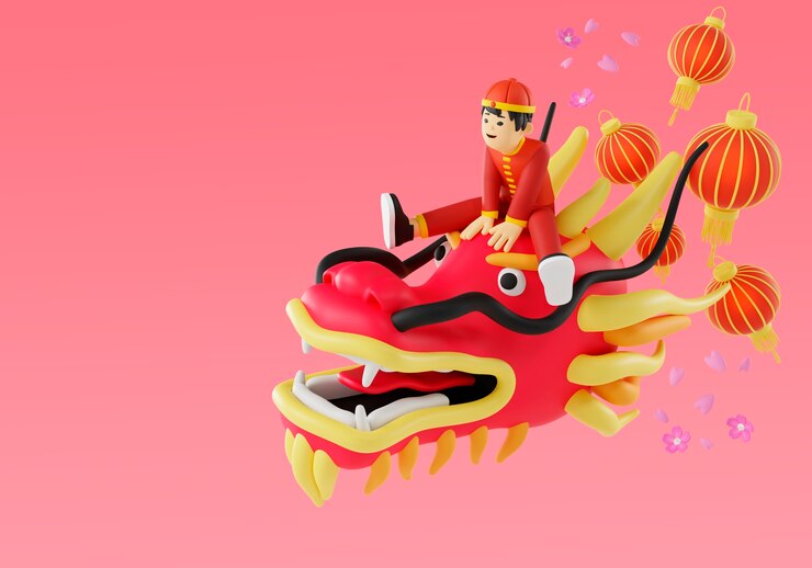Free PSD 3d illustration for chinese new year celebration
