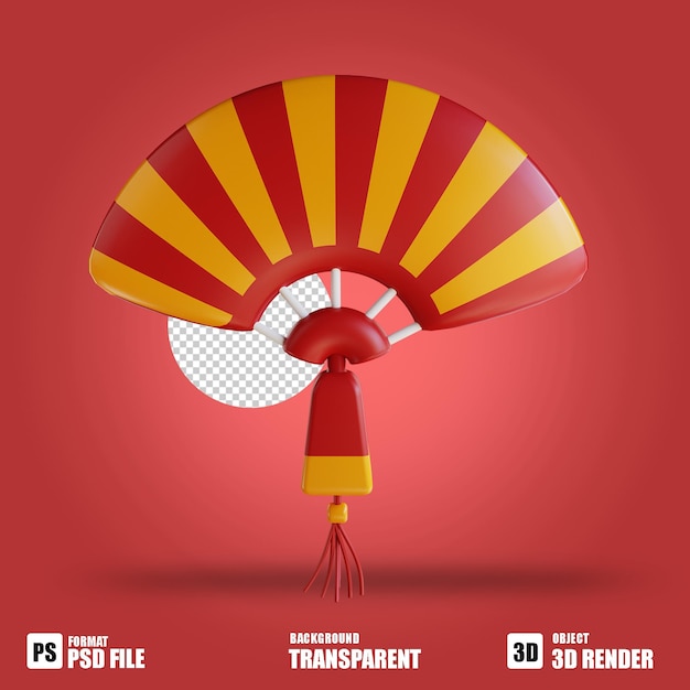 3d illustration chinese new year hand fan