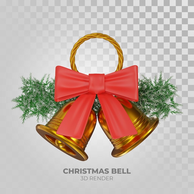 弓で 3 d イラストレーション クリスマス ベル