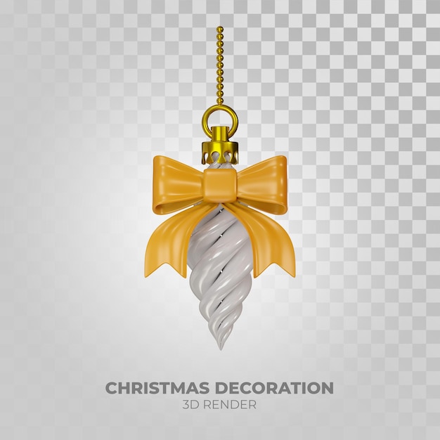 Free PSD 3d illustration christmas sphere with bow