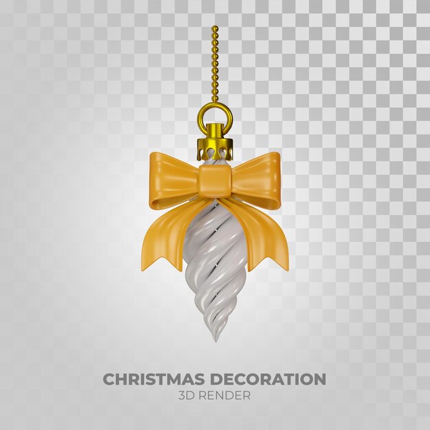 3d illustration christmas sphere with bow