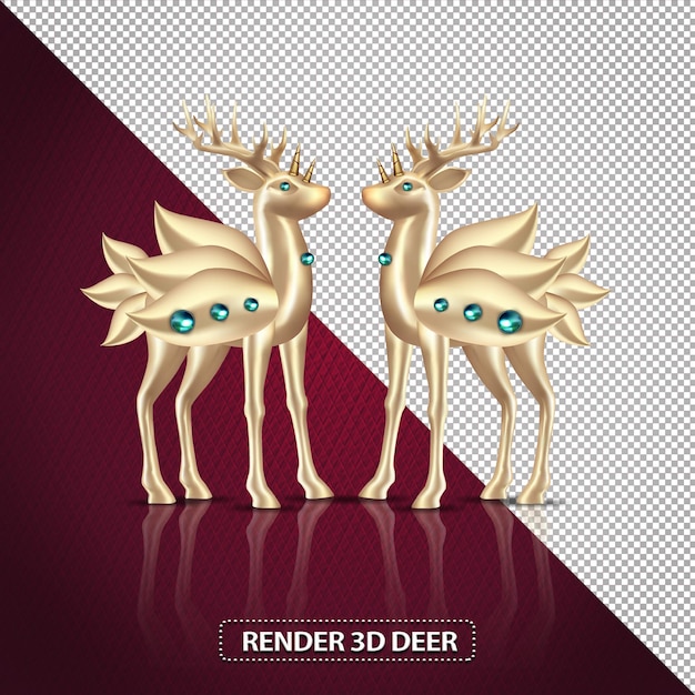 3d illustration deer