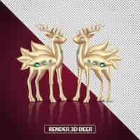 Free PSD 3d illustration deer