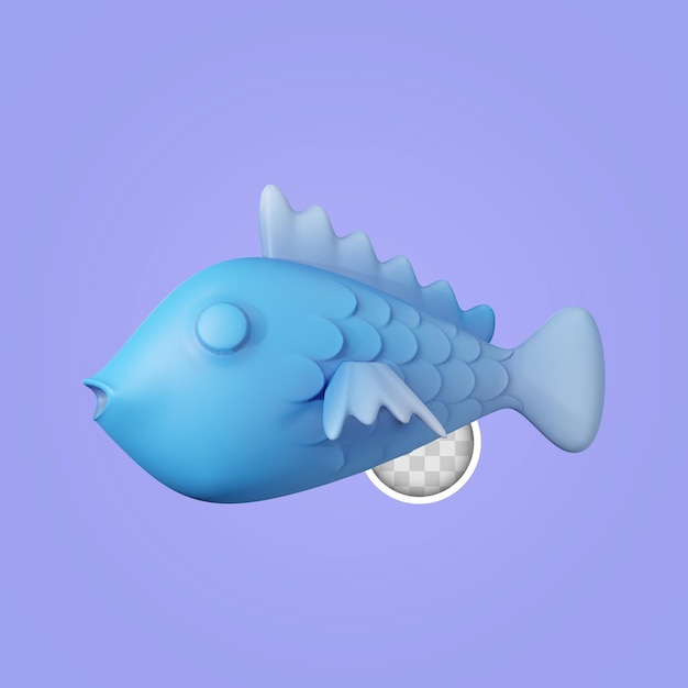 Free PSD 3d illustration of delicious fish