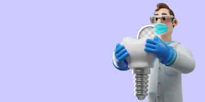 Free PSD 3d illustration of dental implant