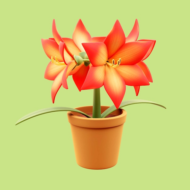 3d illustration of flower pot