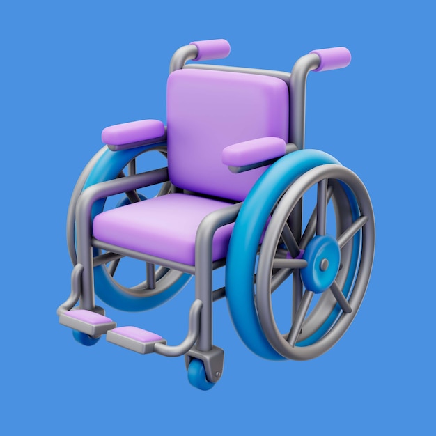 무료 PSD 휠체어로 이동성을 줄이기 위한 3d 그림