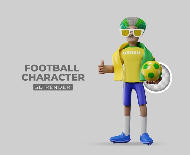 3 d イラスト面白いサッカー ファン