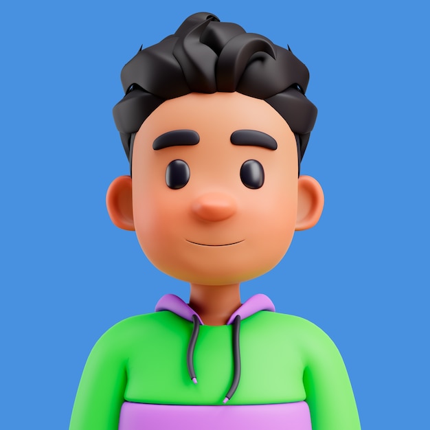 Free PSD 3d illustration of human avatar or profile