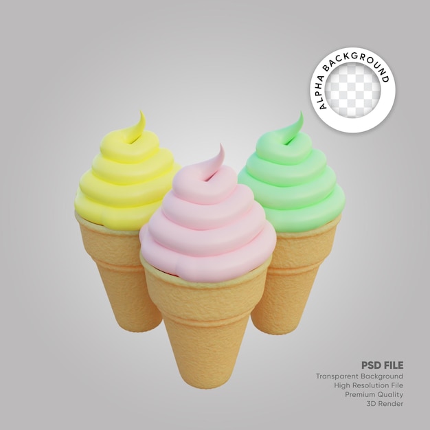 3d illustration of ice cream pack