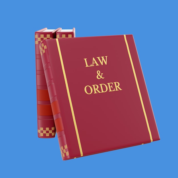 Free PSD 3d illustration of law and justice item