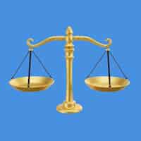 Free PSD 3d illustration of law and justice item