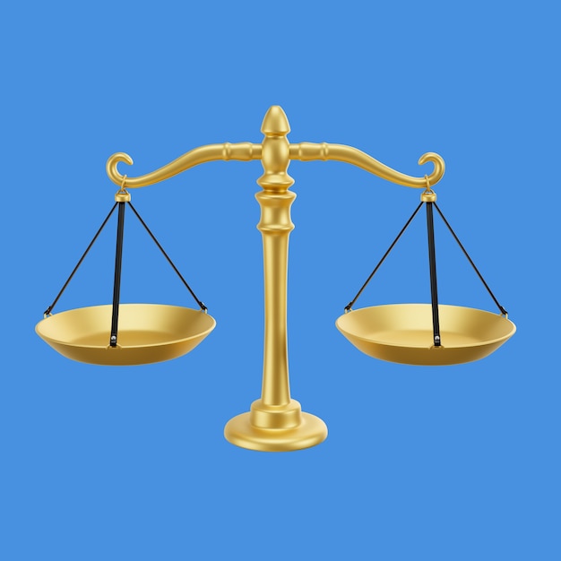 3d illustration of law and justice item