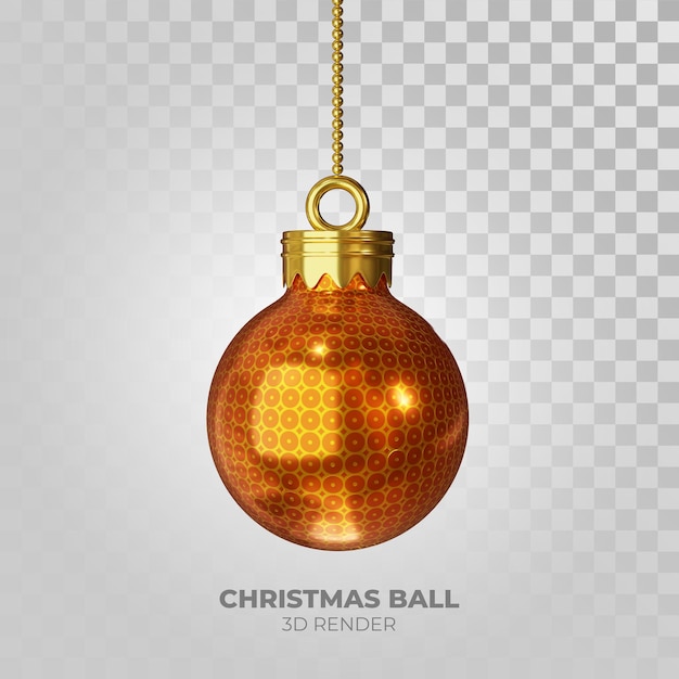 免费的PSD 3d插图圣诞快乐球