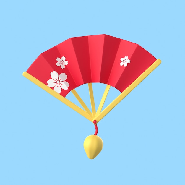 3d illustration for mid-autumn festival celebration with hand fan
