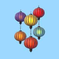 PSD gratuito illustrazione 3d per la celebrazione del festival di metà autunno con lanterne