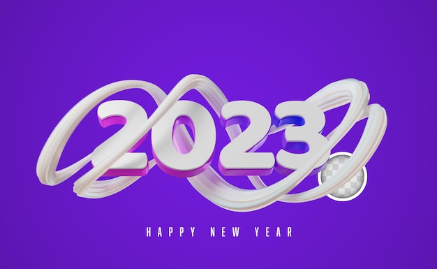 3d illustration of new year 2023