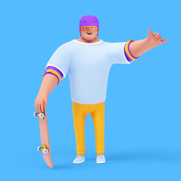 無料PSD スポーツ活動をしている運動男の 3 d イラストレーション