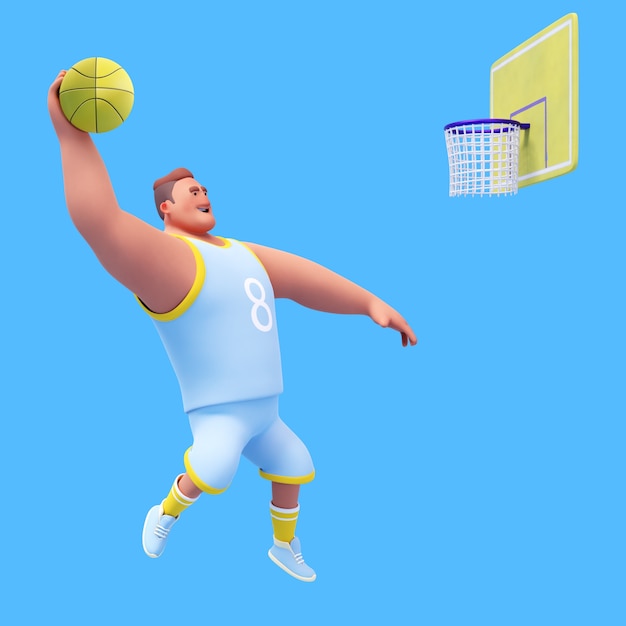 無料PSD スポーツ活動をしている運動男の 3 d イラストレーション