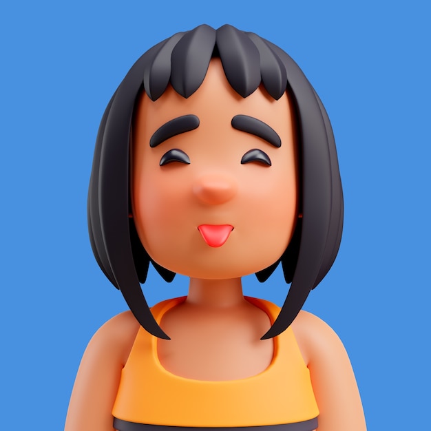 無料PSD 人間のアバターまたはプロフィールの 3 d イラストレーション