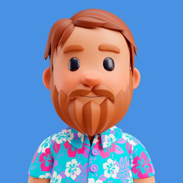 人間のアバターまたはプロフィールの 3 d イラストレーション