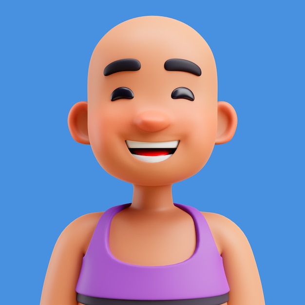 人間のアバターまたはプロフィールの 3 d イラストレーション