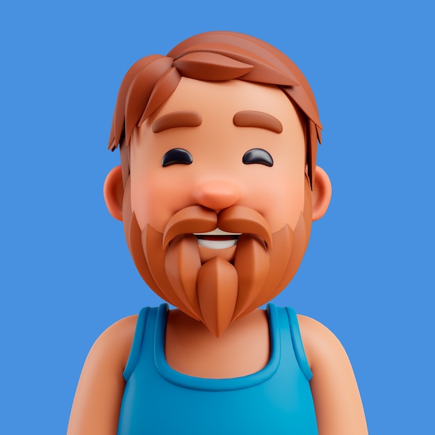 人間のアバターまたはプロフィールの 3 d イラストレーション