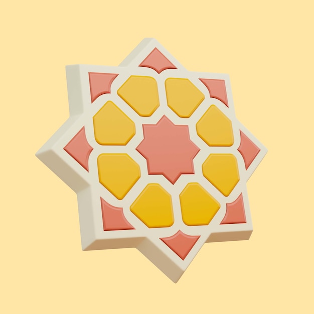 Бесплатный PSD 3d иллюстрация геометрической формы рамадана
