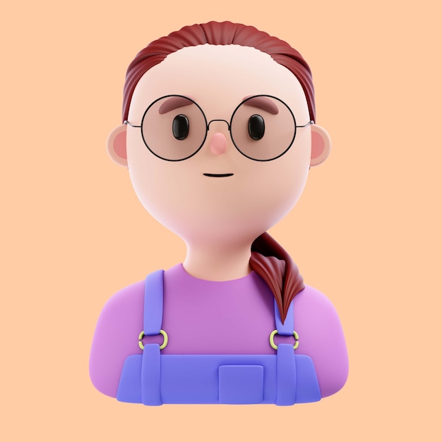 3d illustration of person with glasses