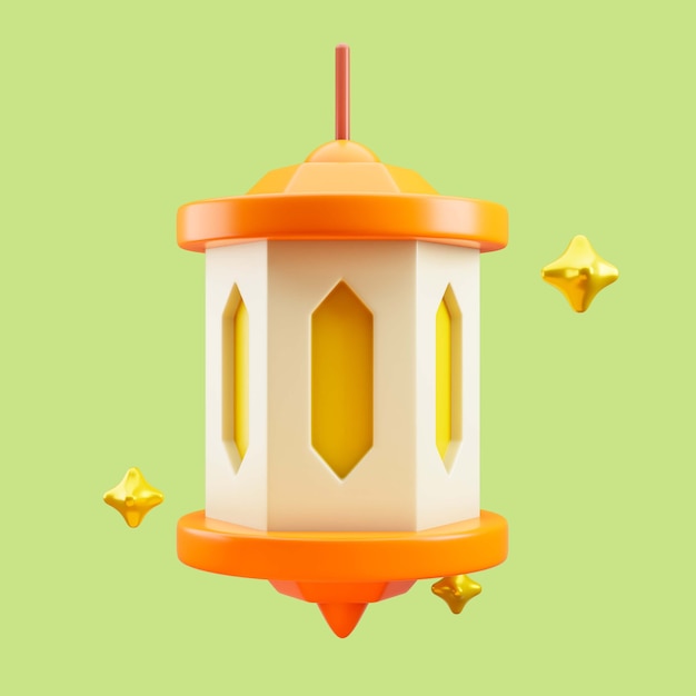 Free PSD 3d illustration of ramadan lantern
