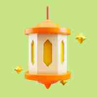 Free PSD 3d illustration of ramadan lantern