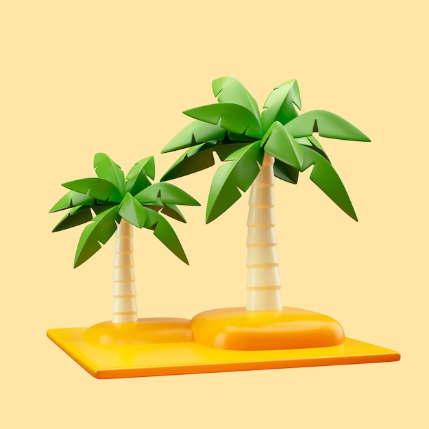 3d illustration of ramadan palm trees