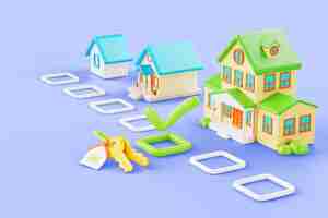 Free PSD 3d illustration for real estate sales