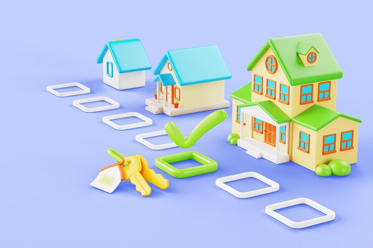 Free PSD 3d illustration for real estate sales