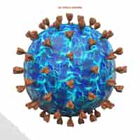 PSD gratuito l'illustrazione 3d rende il virus gamma