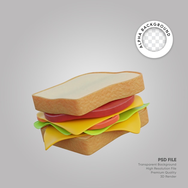 3d illustration sandwich
