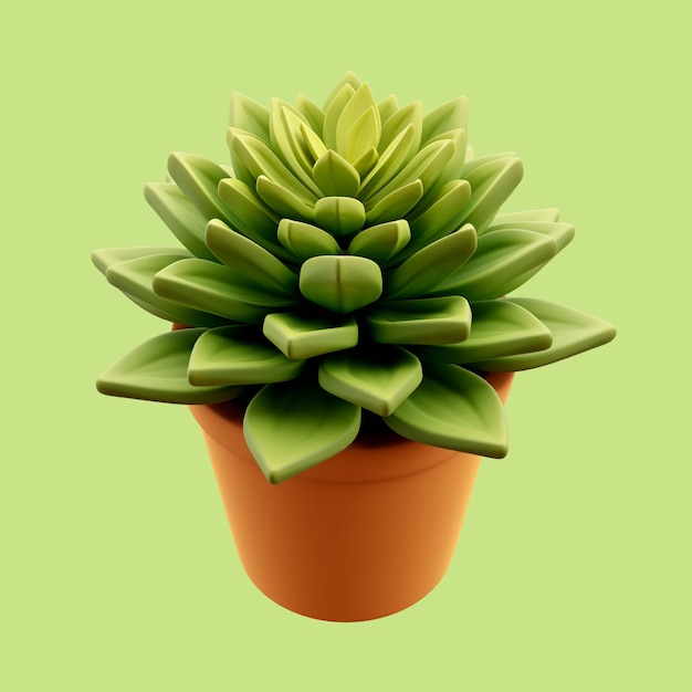 illustrazione 3d di piante succulente