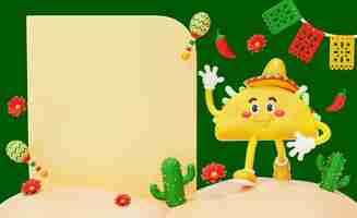 Free PSD 3d illustration with blank 5 de mayo sales banner