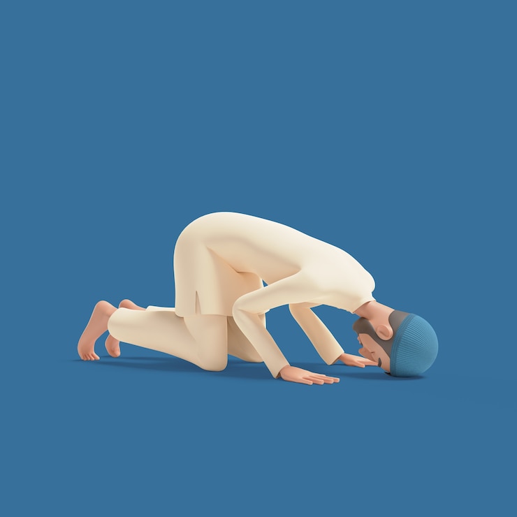 무료 PSD 이슬람 남자와 3d 일러스트