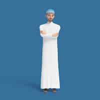 Free PSD 3d illustration with muslim man