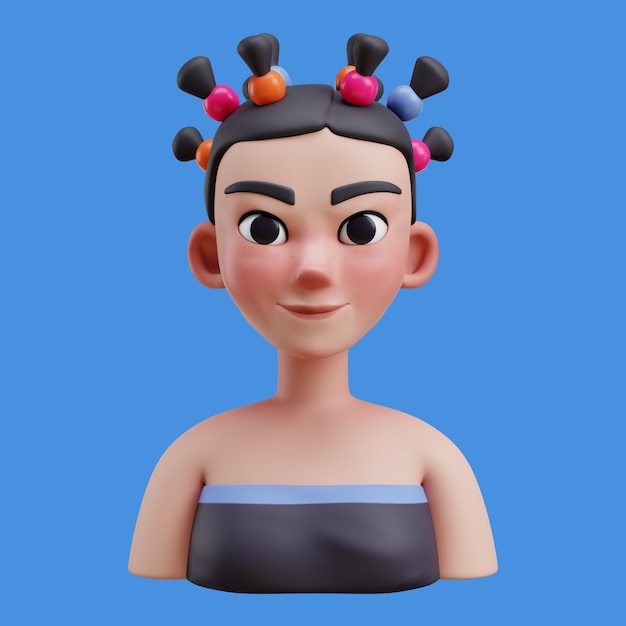 Free PSD 3d illustration with online avatar