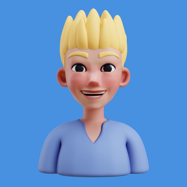 3d illustration with online avatar