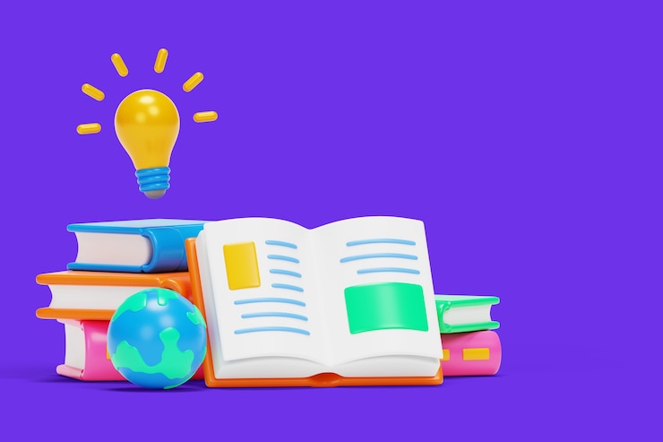 Free PSD 3d illustration for world book day celebration