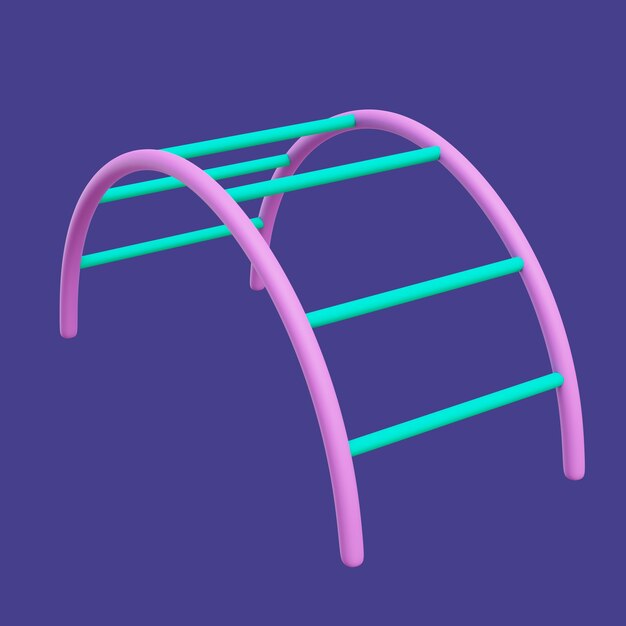3d kindergarten icon with playground equipment