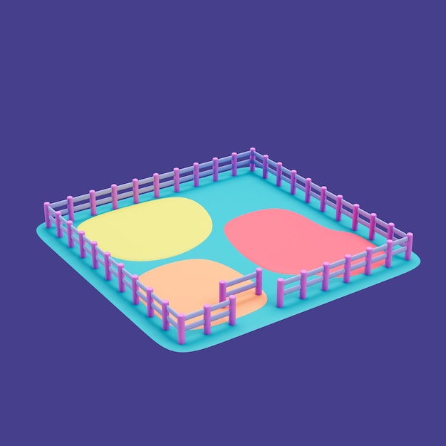 3d kindergarten icon with playground equipment