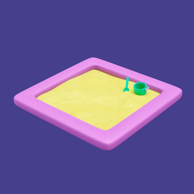 3d kindergarten icon with playground equipment