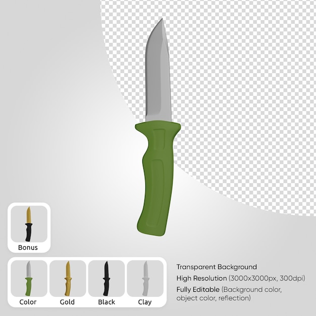 PSD gratuito coltello 3d