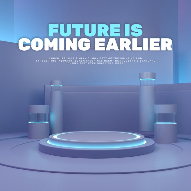 PSD gratuito esposizione del prodotto del podio techy futuristico del laboratorio 3d