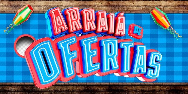 PSD gratuito offerte etichetta 3d festa junina