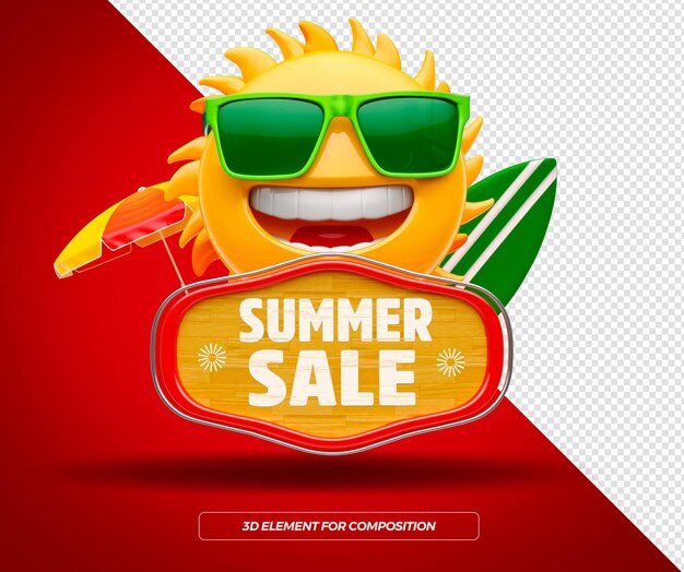 3d label summer sale render 3d template  for marketing